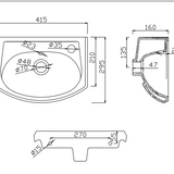 400 Semi Recessed Basin