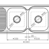 1380mm Round Corner Sink
