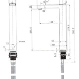 Black Square Tall Basin Mixer