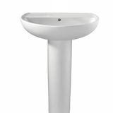MY-3101 Basin with Pedestal, modern design, 32mm faucet hole, 1TH / 3TH compatibility, white ceramic pedestal sink for bathroom.