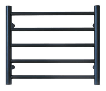 CNT-5R Black 5 Round Bars Non-Heated Towel Rack – Modern Bathroom Storage Solution