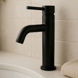 Black Tall Round Basin Mixer