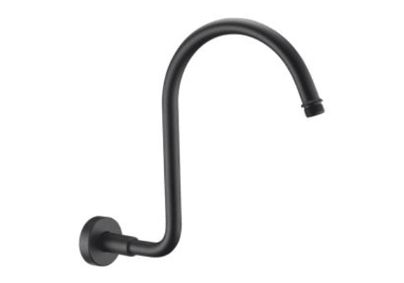 Black Round Wall Mounted Shower Arm – 310mm(W) x 280mm(H), Matte Black Finish for Modern Bathrooms