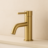 Marbella Brushed Gold Round Basin Mixer