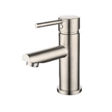BNA-70A Brushed Nickel Basin Mixer with Straight Spout, 35mm cartridge, and water-efficient 5L/min flow rate.