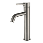 Brushed Nickel Tall Basin Mixer BNA-70Q – 319mm mixer with 35mm cartridge and WELS 5-star water efficiency for modern bathrooms.