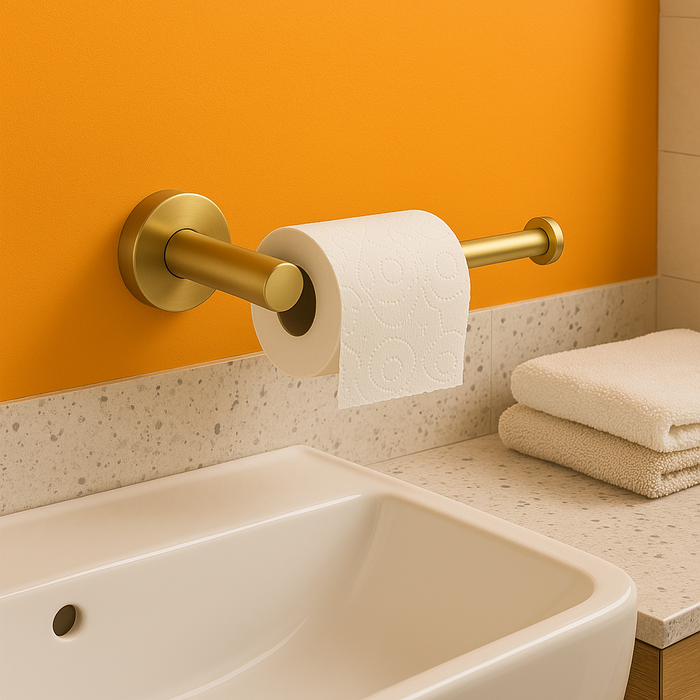 Brushed Gold Toilet Roll Holder