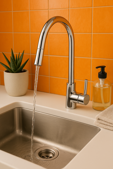 Chrome Round Kitchen Mixer