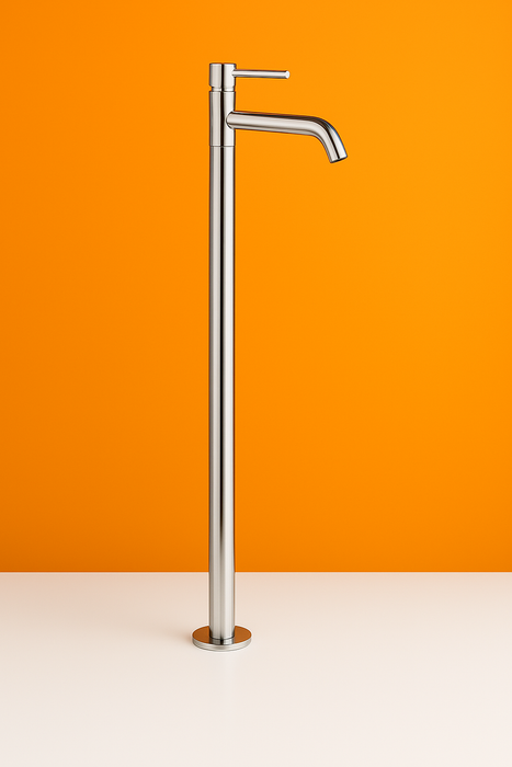 Round Floor Mixer with a swivel spout