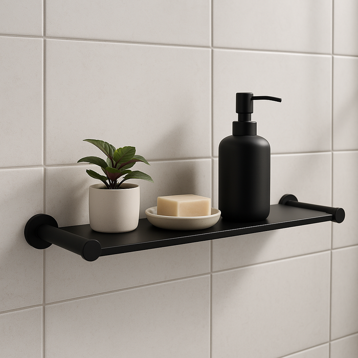 Black Round Stainless Steel Shelf 600*96