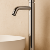Chrome Tall Round Basin Mixer