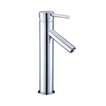 TK70H Round Tall Basin Mixer – Chrome tall basin mixer with high-arching spout for modern bathroom designs.