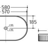Fluted Oval Above-Counter Basin Ribbed Ceramic Design