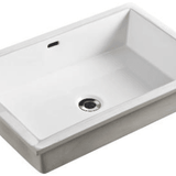 MG-542AB Under Counter Basin – 600x400x170mm ceramic rectangular sink with 32mm waste hole and glossy white finish for modern bathrooms.