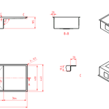1114mm Square Undermount Sink