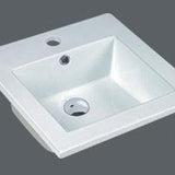 Drop-In Basin MG-9048B with glossy white ceramic finish and drop-in installation design.