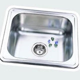 Drop-In/Undermount Sink BYH-212 with spacious bowl and polished stainless steel finish.