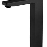 Black Square Tall Basin Mixer in matte black with a modern square design, offering efficient water flow with a 35mm cartridge for contemporary bathrooms.