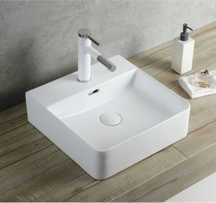 CB-121 Square Ceramic Countertop Basin – 420mmx420mmx130mm