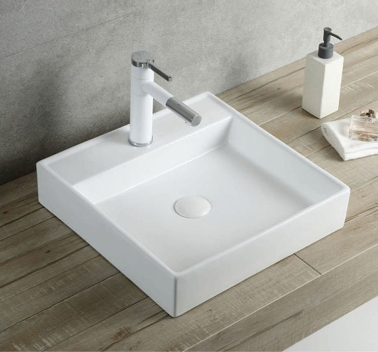Square Ceramic Countertop Basin – 440mmx440mmx100mm