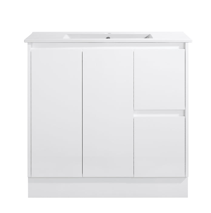 Sierra 900mm Freestanding Vanity with Drawers White Right Hand Draw