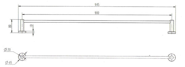 Chrome Round Single Towel Rail