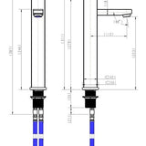 Chrome Square Tall Basin Mixer