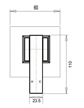 Chrome Square Wall Mixer