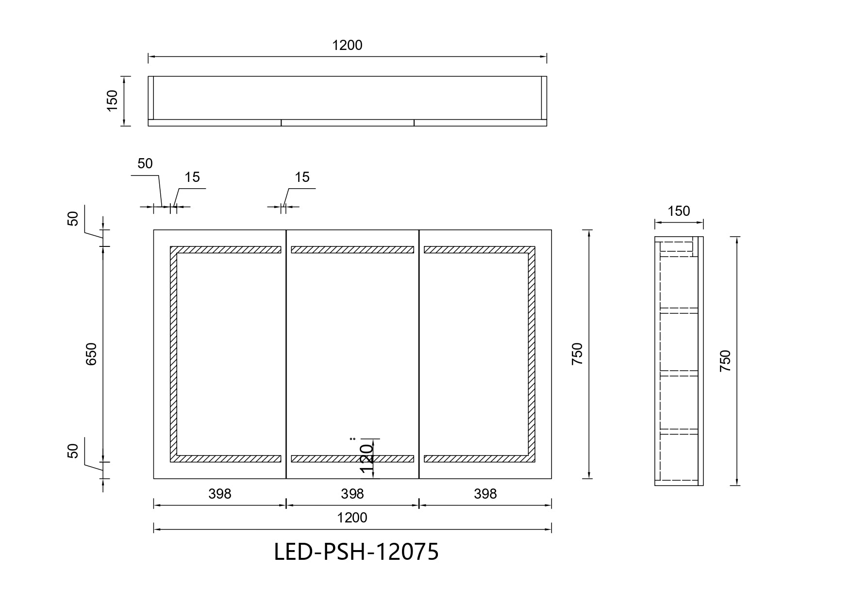 1200mm Brighton LED Shaving Cabinet – Pencil Edge Mirror with Butterfly Doors in Natural Timber or Matt White