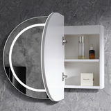 1200mm Amber LED Shaving Cabinet with Mirror – Oval Butterfly Design in Matt White or Natural Timber