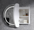 1200mm Amber LED Shaving Cabinet with Mirror – Oval Butterfly Design in Matt White or Natural Timber