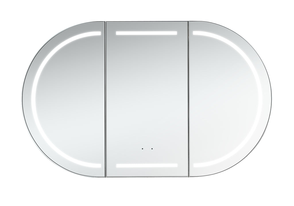 1200mm Amber LED Shaving Cabinet with Mirror – Oval Butterfly Design in Matt White or Natural Timber