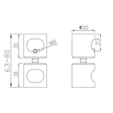 Cordoba Gunmetal Shower Door Handle