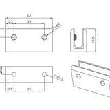 Cordoba Gunmetal Shower Glass Clamp