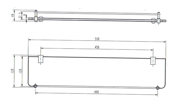 Cordoba Gunmetal Stainless Steel Shelf