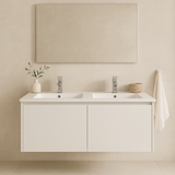 1500mm Double Bowl Vanity Top – Twin Ceramic Basin with Tap Holes