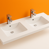 1500mm Double Bowl Vanity Top – Twin Ceramic Basin with Tap Holes