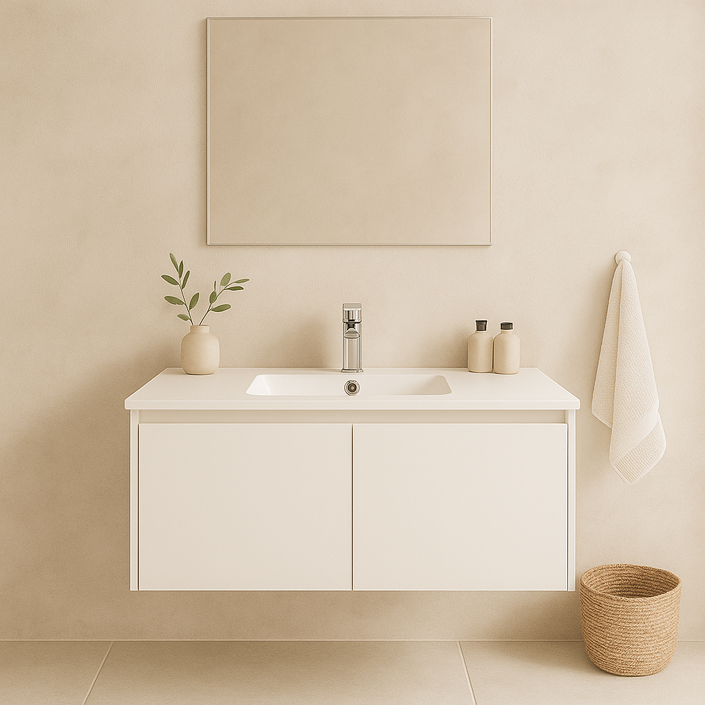 1500mm Single Bowl Vanity Top – Ceramic Basin with Tap Hole