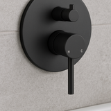 160mm Black Round Wall Mixer with Diverter