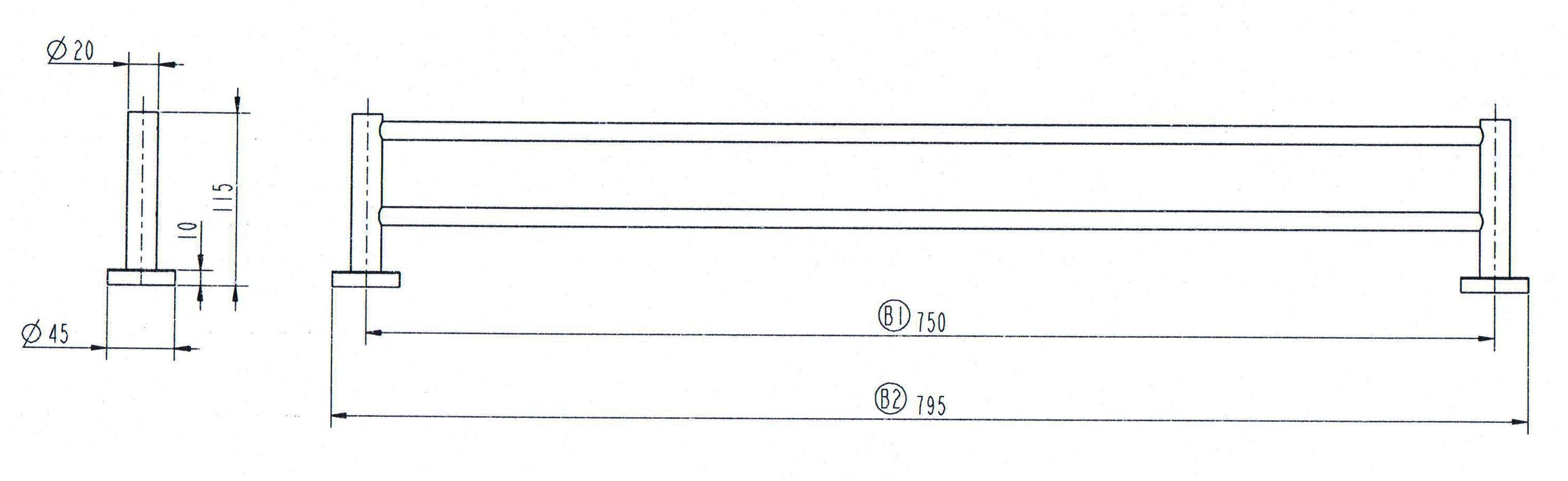 Marbella Brushed Gold Double Towel Rail 750mm