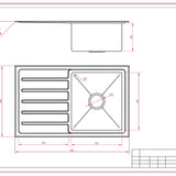 800mm Square Drop-In Sink