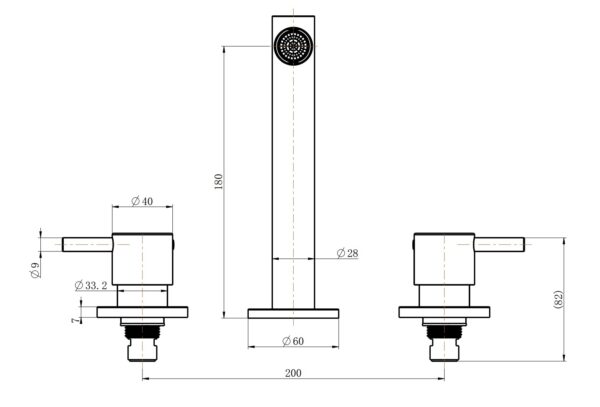 Round Handle Bath Set
