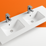 1800mm Double Bowl Vanity Top – Ceramic Twin Basin with Tap Hole Options