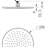 Marbella Brushed Gold Shower Head 250mm