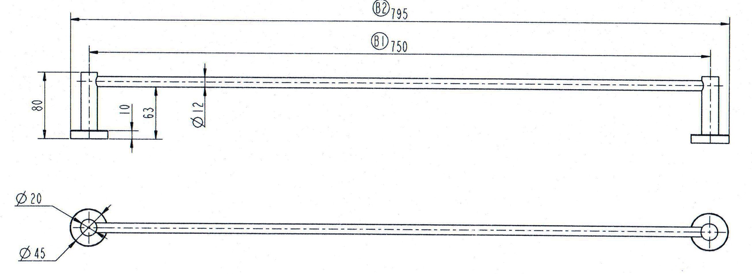 Marbella Brushed Gold Single Towel Rail 750mm