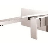 TYO-43M-L Wall Mixer with Spout – 220x100mm chrome cover plate and 190mm spout for modern bathrooms and kitchens.