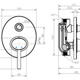Oval Wall Mixer with Diverter 35mm cartridge