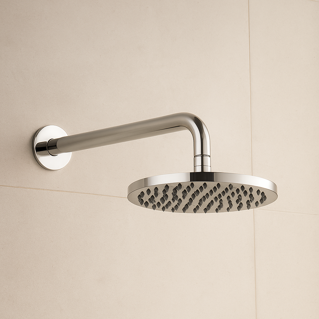 200 Chrome Round Showerhead On Arm