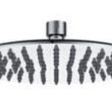 Round Showerhead SRR-081 – 200mm diameter, 10.5L/min water flow, and chrome finish for modern bathrooms.