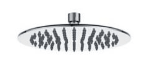 Round Showerhead SRR-081 – 200mm diameter, 10.5L/min water flow, and chrome finish for modern bathrooms.
